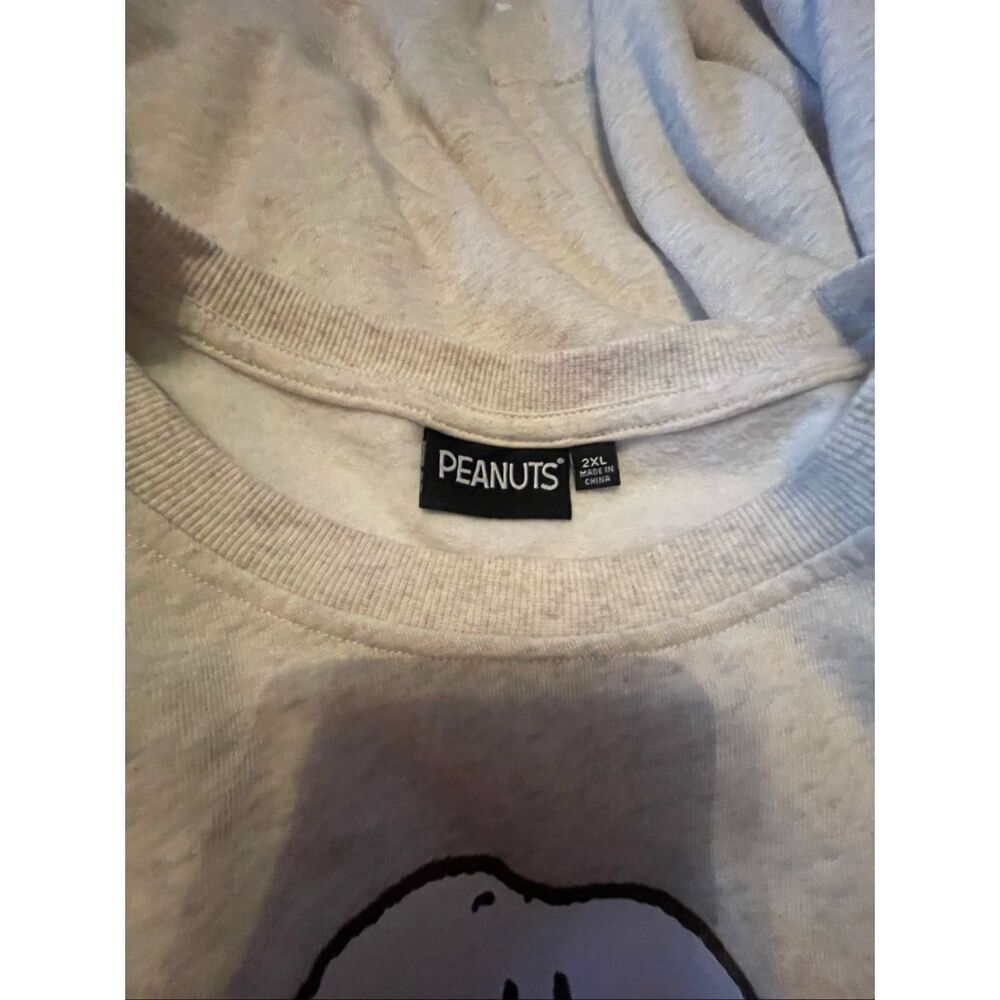 Peanuts Womens Heather Gray Cream Snoopy Pumpkin Pullover Sweatshirt Size 2XL - Picture 7 of 10